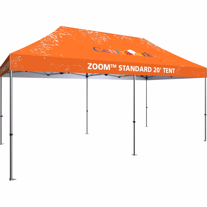 20' Zoom Aluminum Popup Tent with Custom Printed Canopy