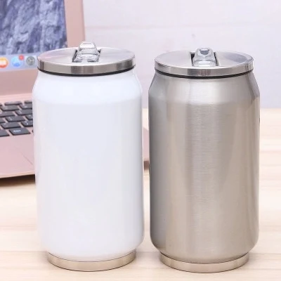 12oz Insulated Fliptop Can-Shaped Water Bottle-Full color 1
