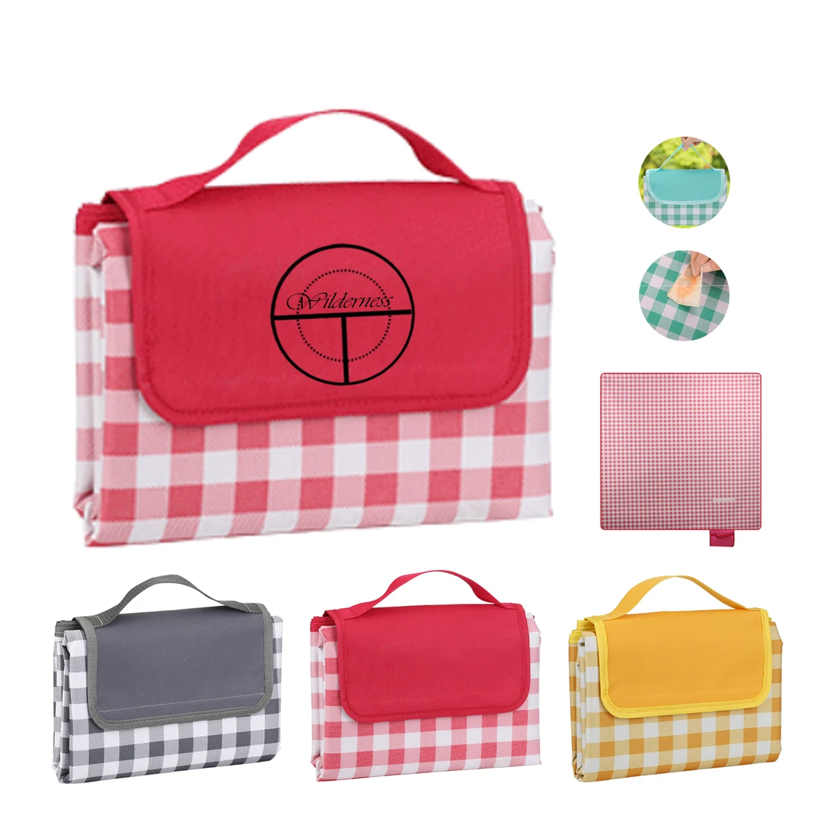 Foldable Waterproof Oxford Picnic Blanket w/ Carry Handle 1