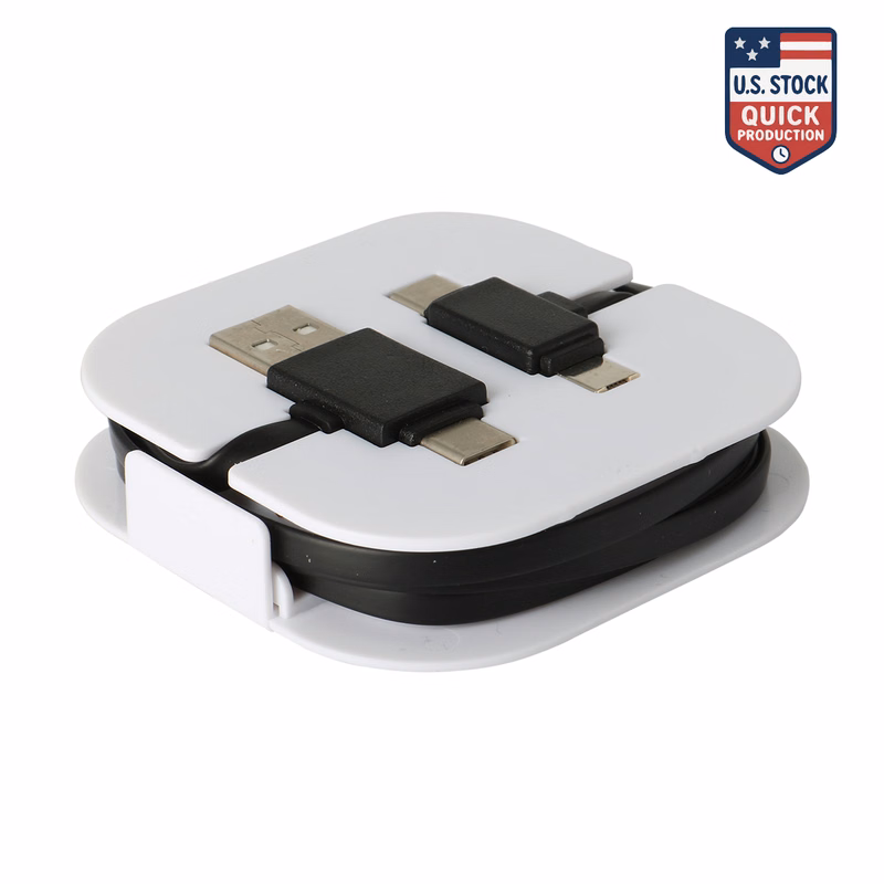 4-In-1 Multi-Connector Charging Cable: Micro/Type C To Type C/Lightning