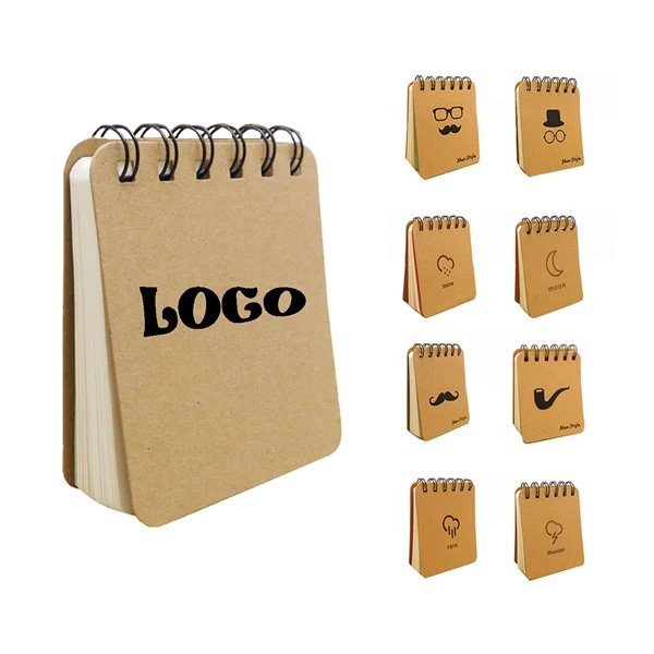 Custom 3.75" Kraft Paper Spiral Notebook — Eco-Friendly Note-Taking Accessory 1