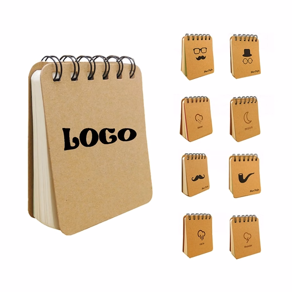 Custom 3.75" Kraft Paper Spiral Notebook — Eco-Friendly Note-Taking Accessory