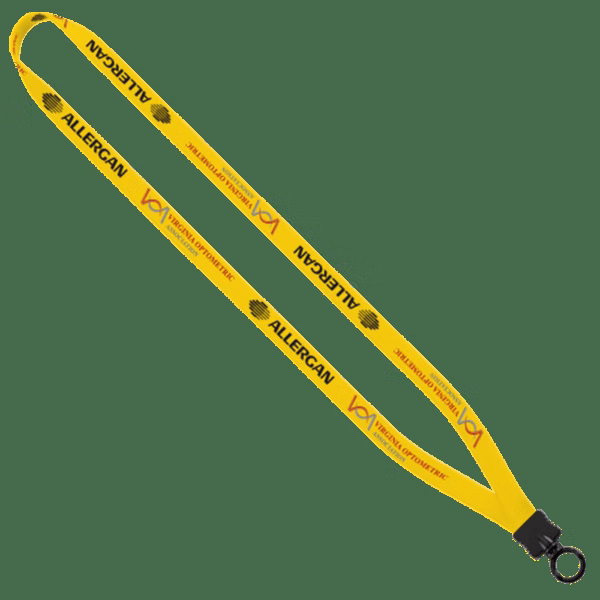 1/2" Dye-Sublimated Stretchy Elastic Lanyard with Plastic Clamshell and Plastic O-Ring