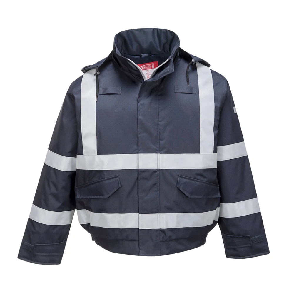 PORTWEST® Antistatic Bizflame Rain FR Winter Bomber Jacket w/ Detachable Hood 1