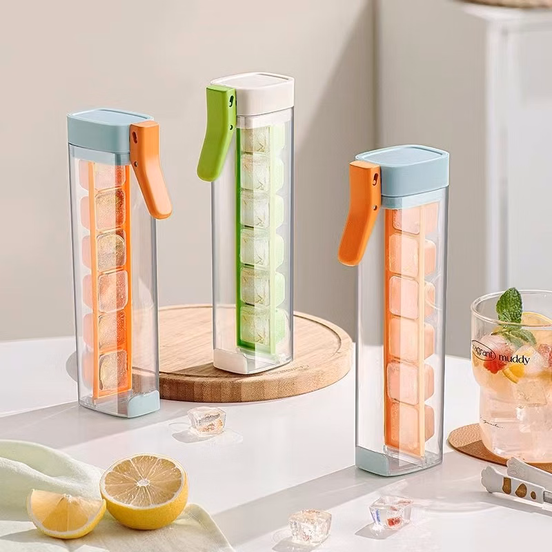 6 Grids Ice Tray With Lid And Bin
