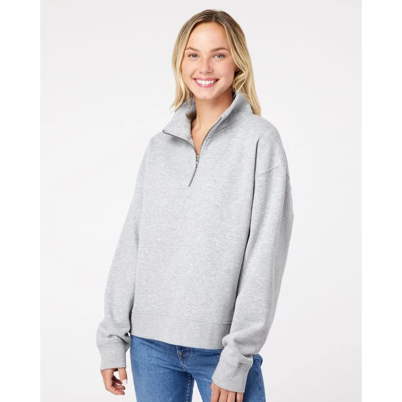 MV Sport Women's Sueded Fleece Quarter-Zip Sweatshirt - W22713, custom hoodie or sweatshirt with logo imprint 1