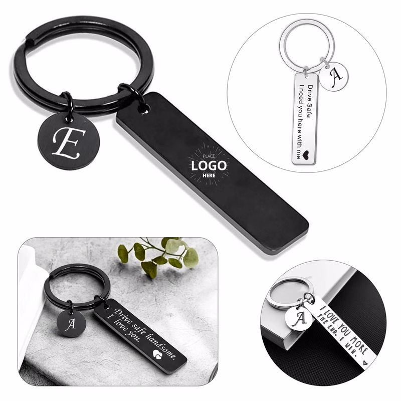 Stainless Steel Letter Keychain
