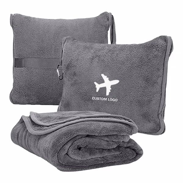 Custom Travel Blanket and Pillow Set