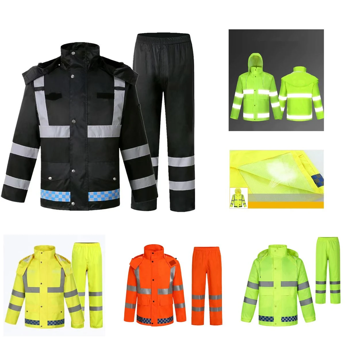 Oxford Raincoat Reflective Suit Rain Pants Jacket with Pocket 1