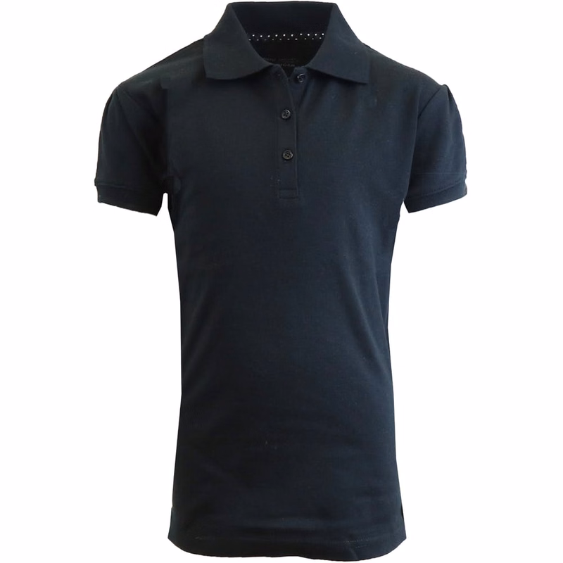 Girls' School Uniform Polo Shirts - Black Short Sleeve Size 4 - 6X