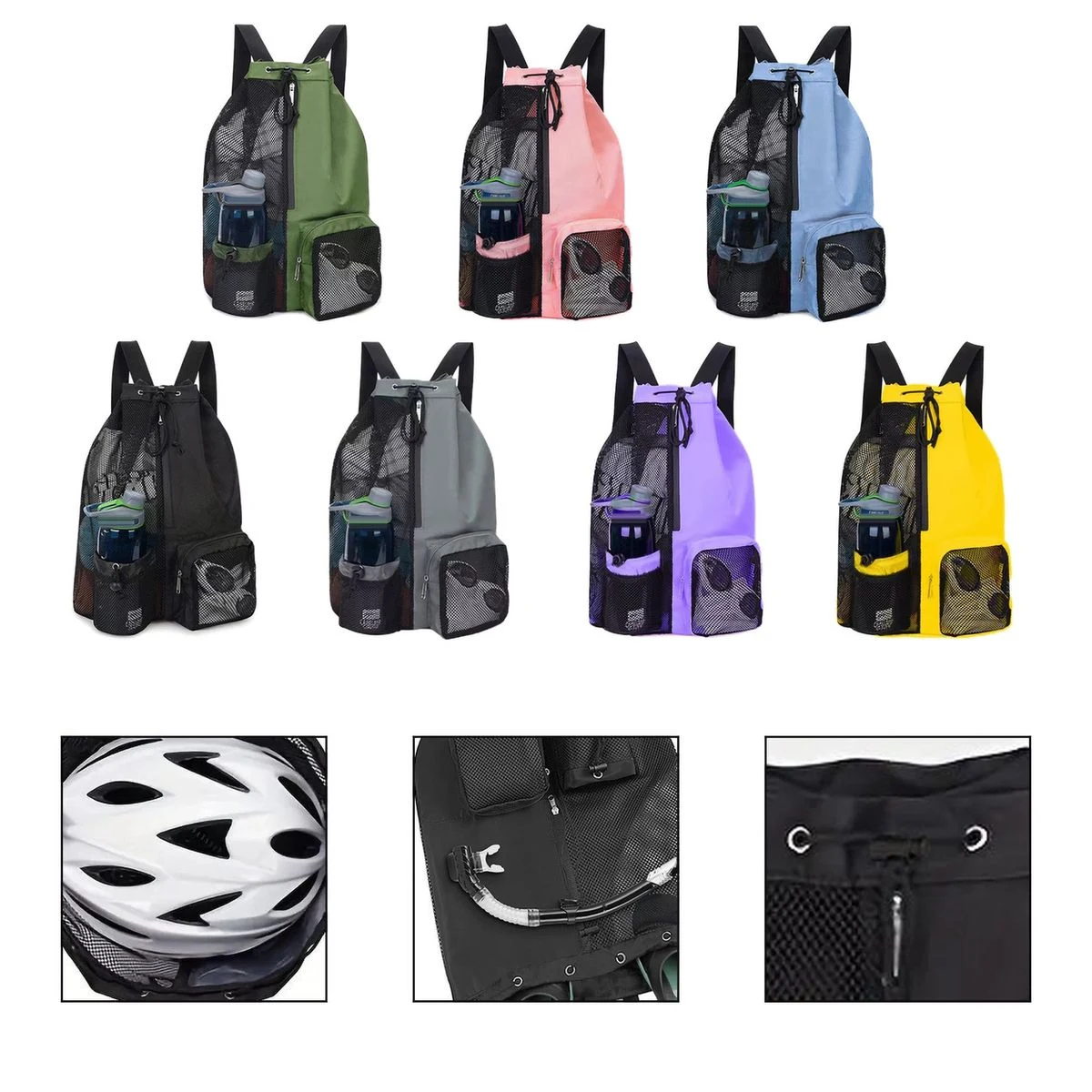Cord-Lock Gym Bag with Separate Pockets 1