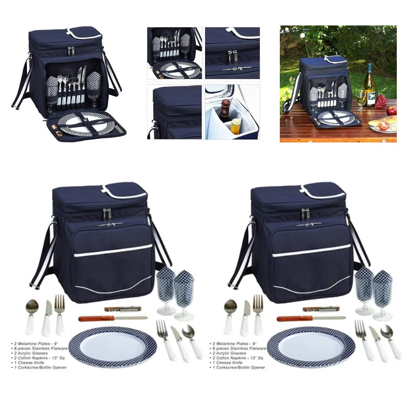 Picnic Basket Set for 2 with Insulated Cooler 1