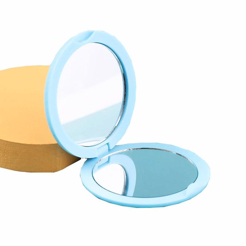 MOQ 50PCS Mini Round Plastic Pocket Cosmetic Mirror