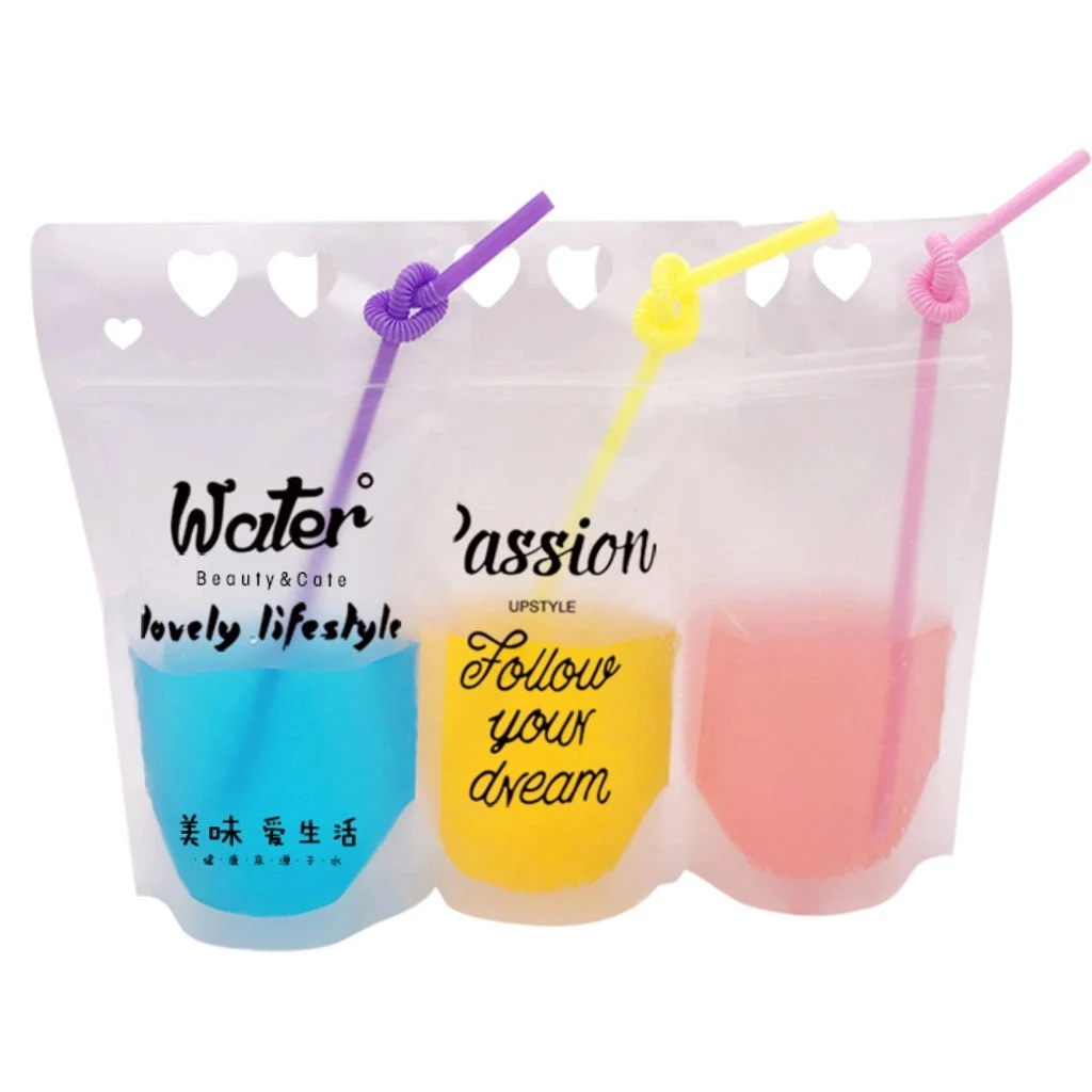 Clear Hand-held Reclosable Drinking Pouch 1