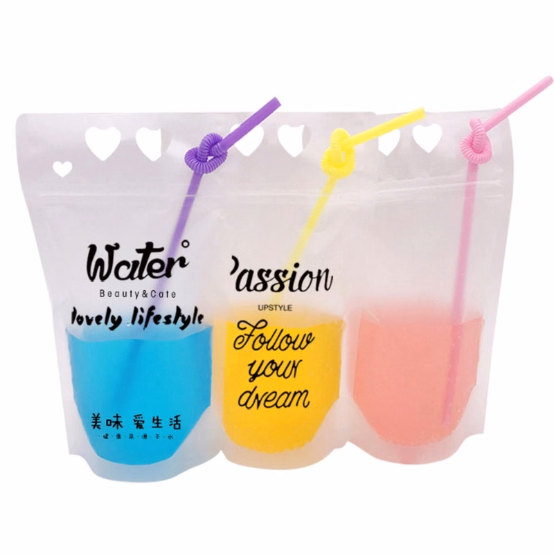Clear Hand-held Reclosable  Drinking Pouch