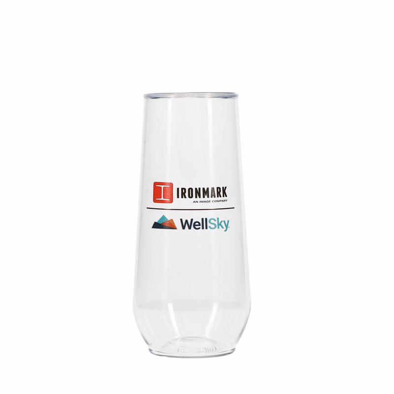 10 oz Reserv Plastic Stemless Flute Clear Digital Print