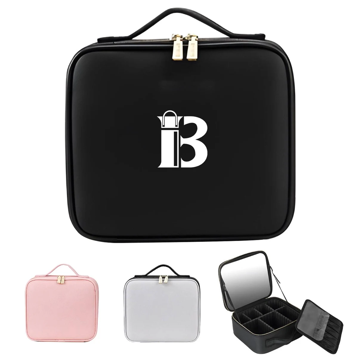 PU Leather Makeup Bag with Mirror 1