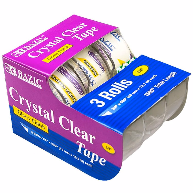 Crystal Clear Tape - 3 Pack 3/4" x 500"