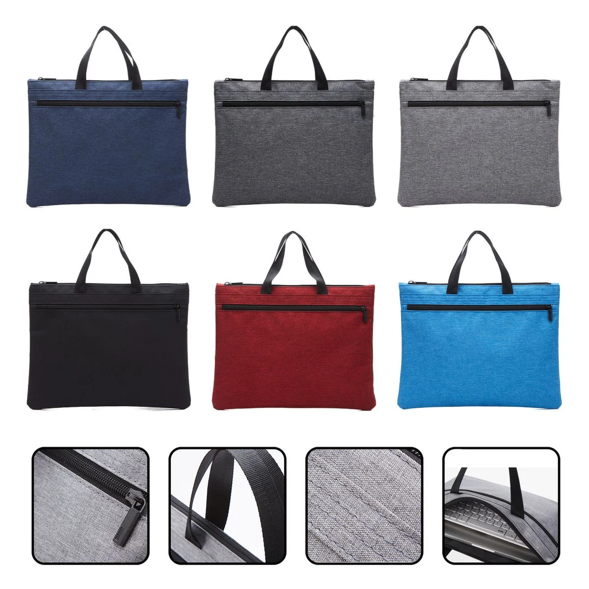 Lightweight Briefcase with Front Zip Pocket 1