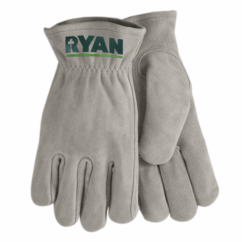 Suede Cowhide Leather Gloves with Oversized DTF