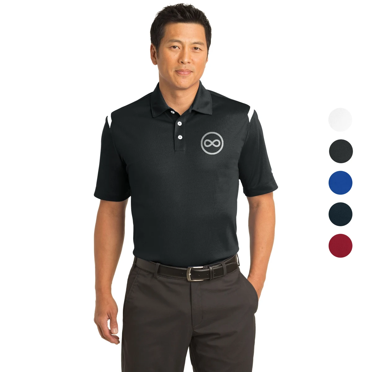 Nike Dri-FIT Shoulder Stripe Polo w/ Screen Print 4.5 oz. 1