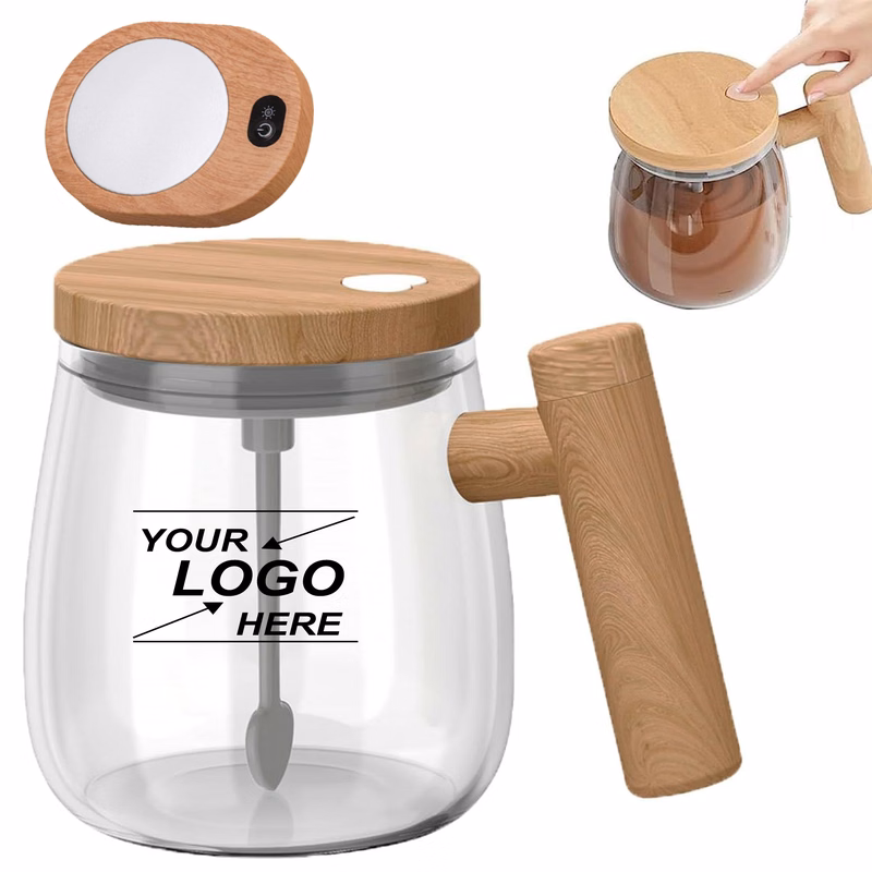 Self-Stirring Coffee Mug with Heated Coaster