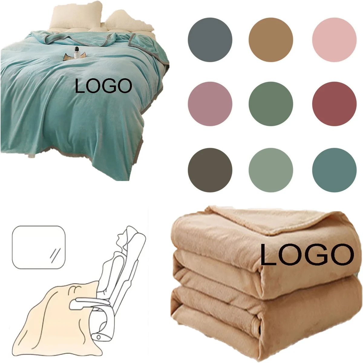 Spot Sofa Travel Milk Velvet Blanket 1