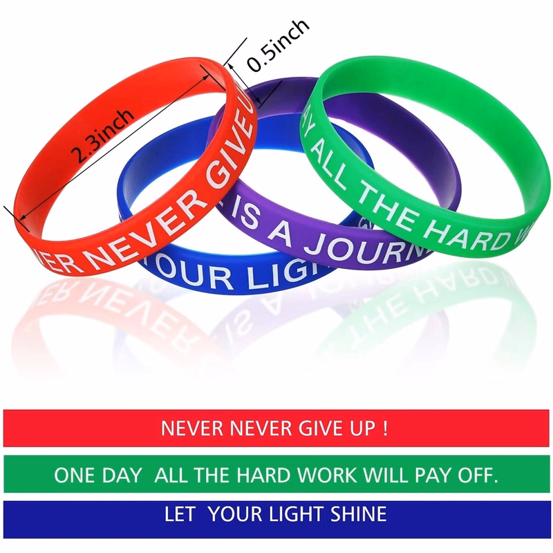 Free Sample Silkscreen Printed Silicone Wristbands