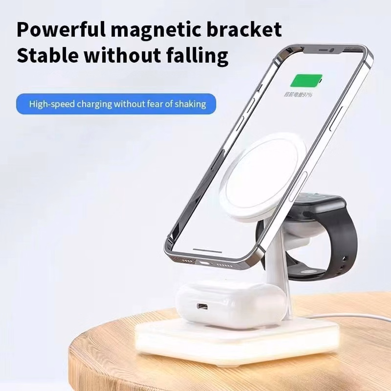 15W 4 in 1 Magnetic Wireless Charger Fast Charging Station