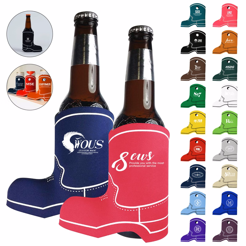 32oz 0.4mm Boot Shaped Collapsible Neoprene Can Cooler