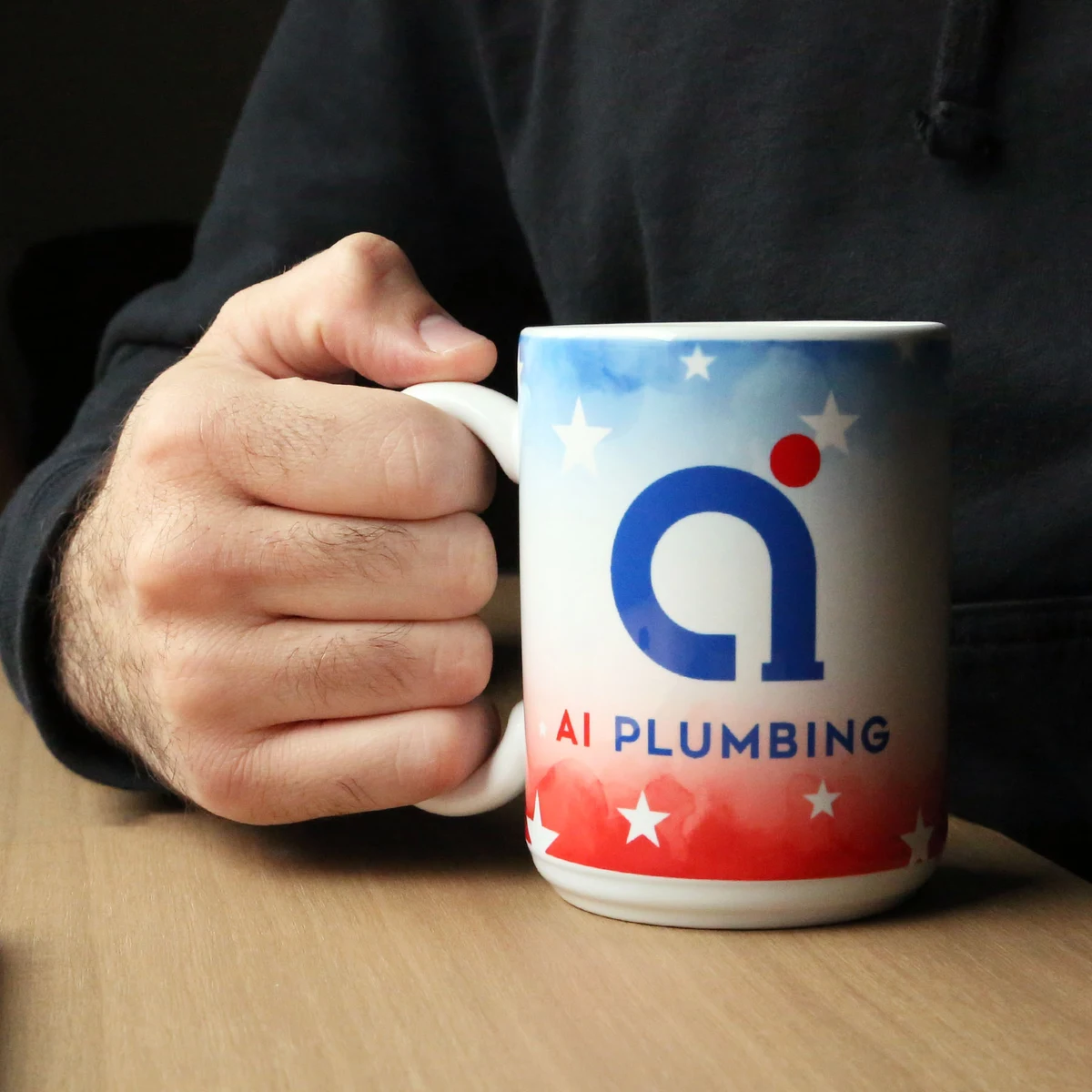 USA Full Color 15 oz White Ceramic Mug 1