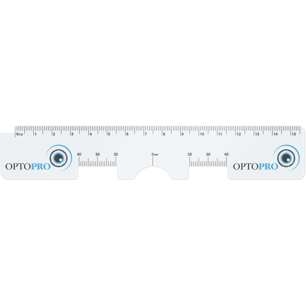 .030 Clear Gloss Copolyester Pupil Distance Ruler (1.125" x 6.5") Screen-printed 1