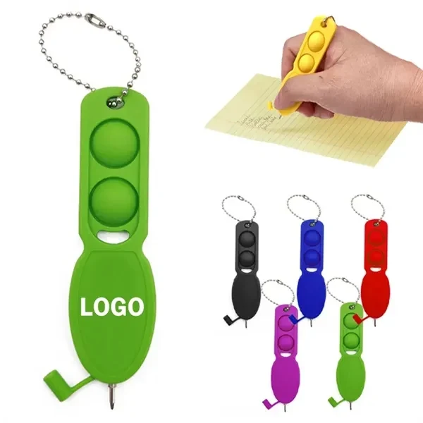 Custom Push Pop Fidget Pen Keychain — Portable Ballpoint Promotional Writing Tool 1