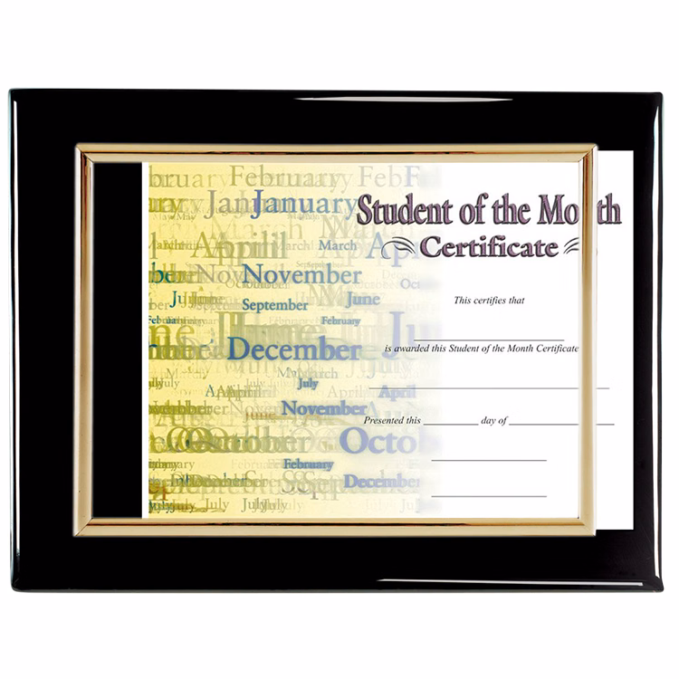 Slide In Certificate Plaque-Piano Black