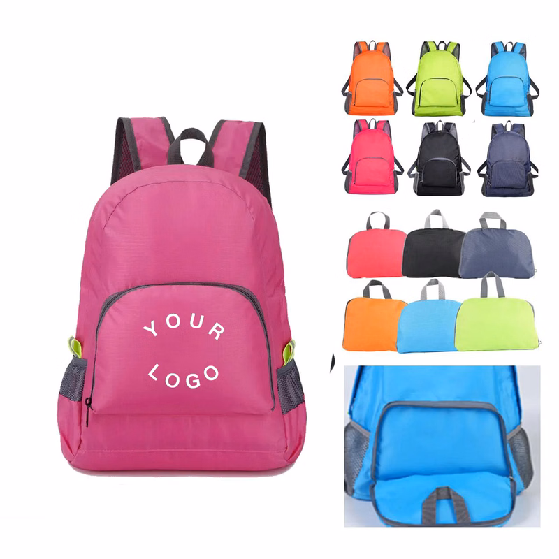 Compact Hiking Backpack with Metal Zippers and Storage