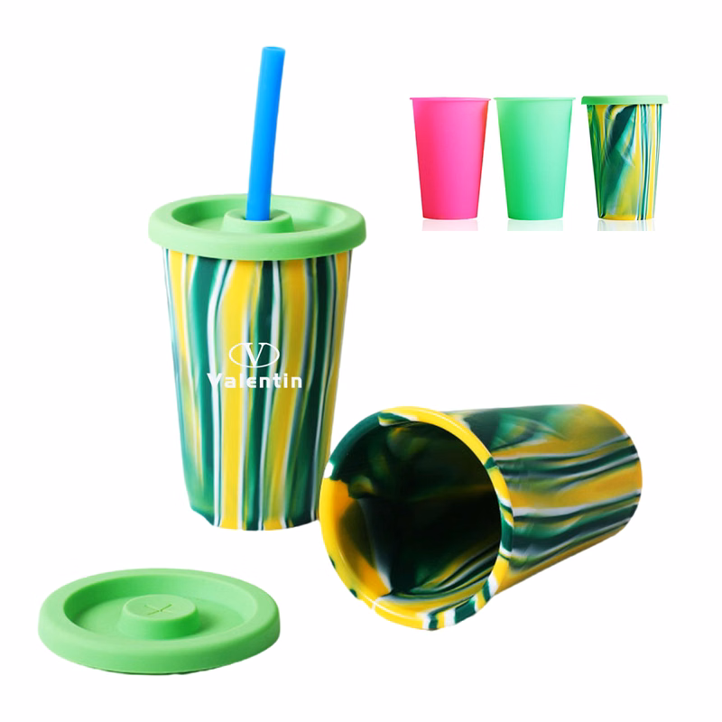 Silicone Pint Glass With Lid