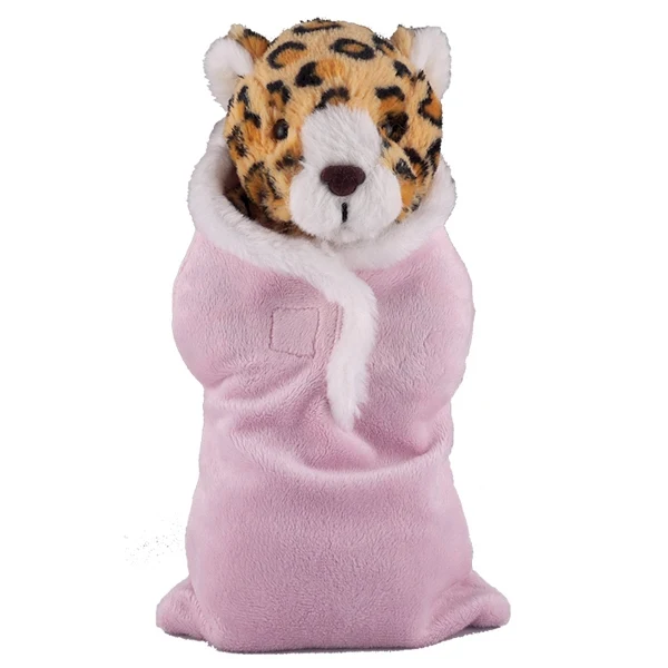 Soft Plush Leopard in Baby Sleep Bag Stuffed Animal 1