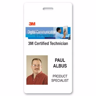 USA Made Tamper Evident Photo ID Badge (2.25"x4.25") Rectangle