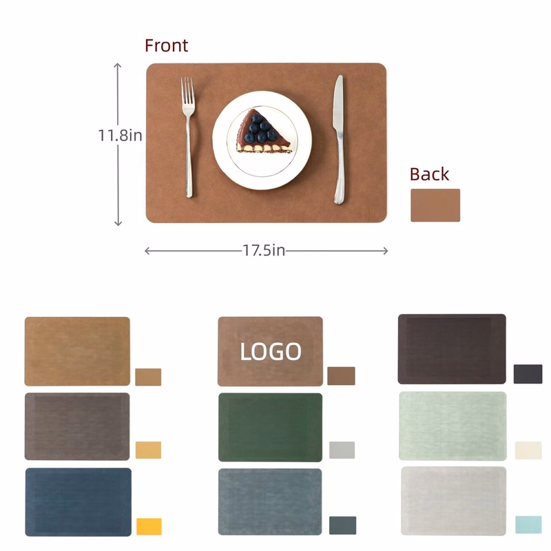 Double-Sided Cowhide Pattern Leather Heat-Resistant Placemats