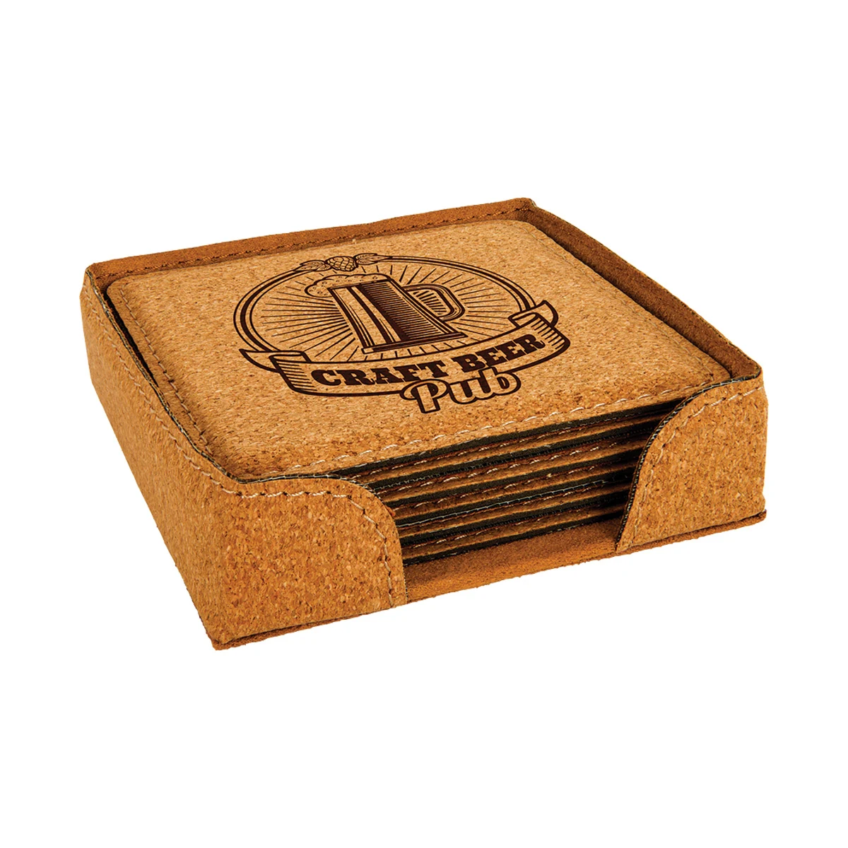 Agglomerated Cork Square 6-Coaster Set 1