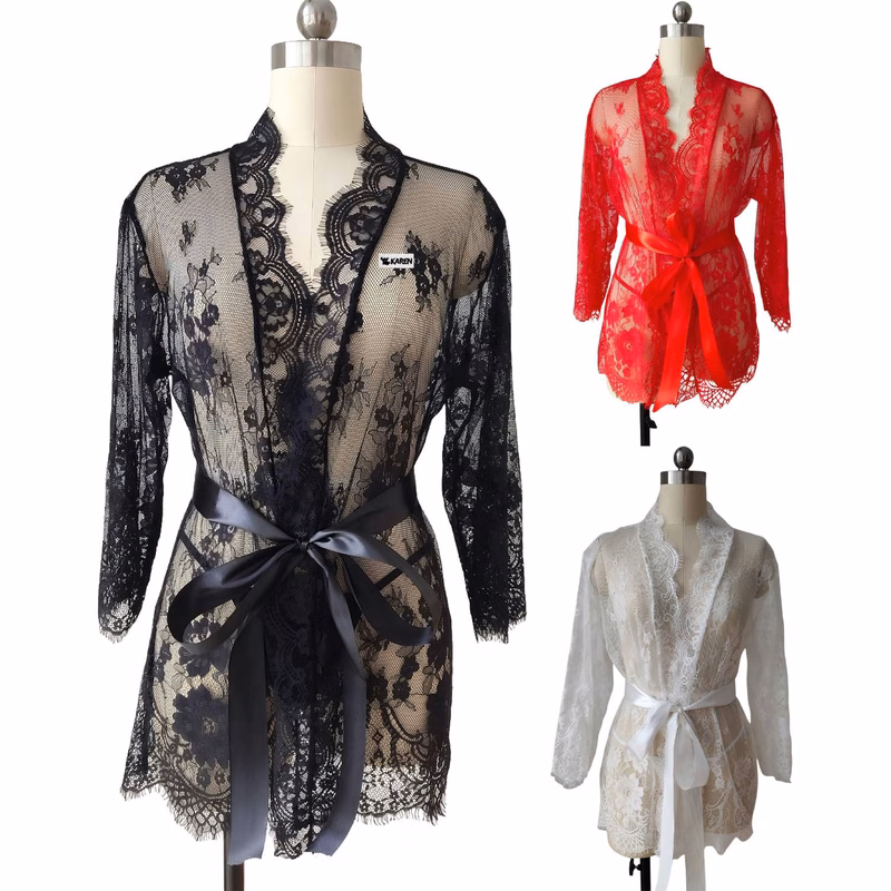 Women Sheer Lace Pajamas