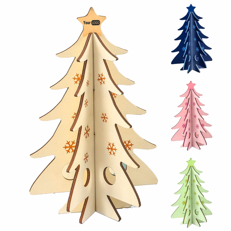 Wood Christmas Day With Led Illuminated Decorations