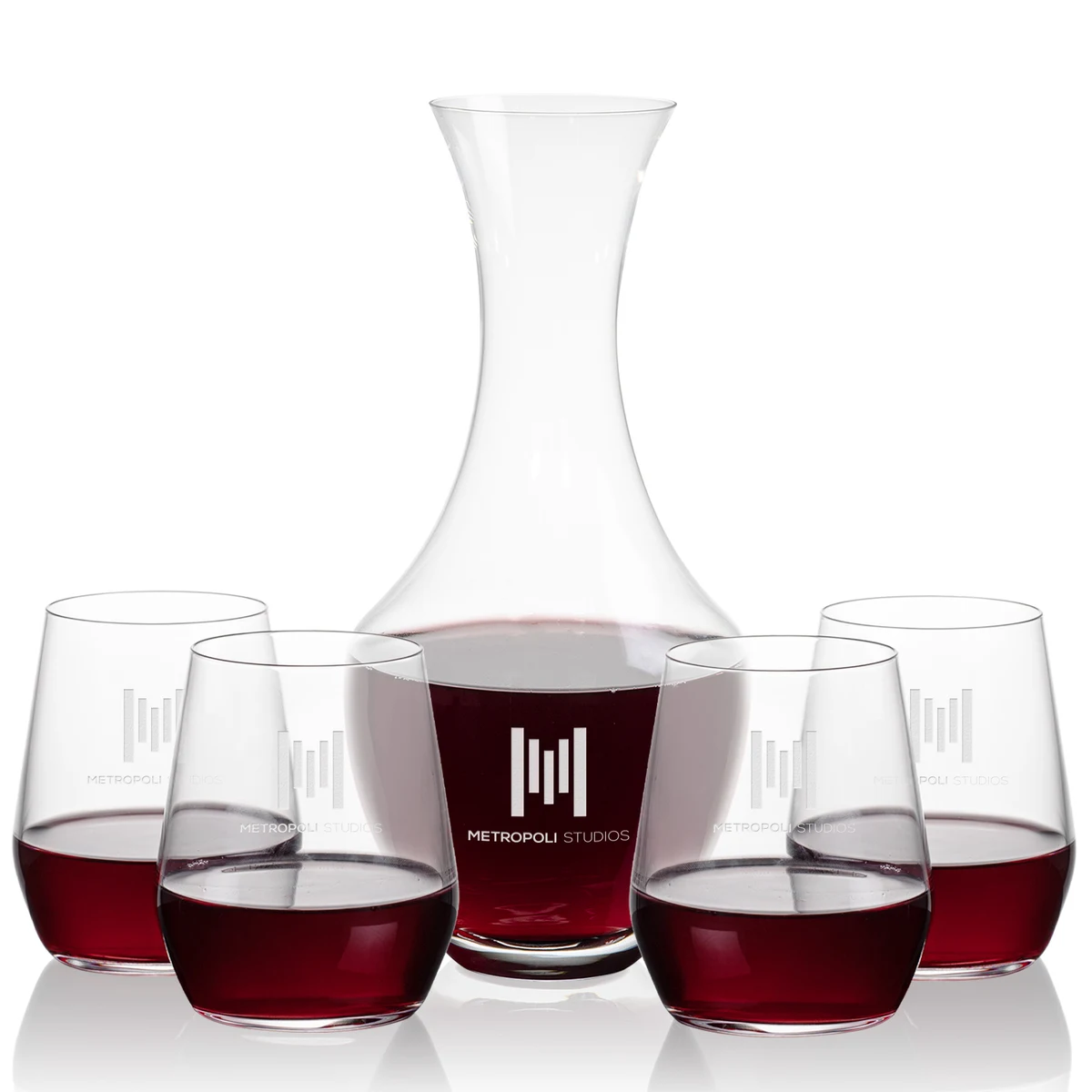 Oldham Carafe & Germain Stemless Wine 1