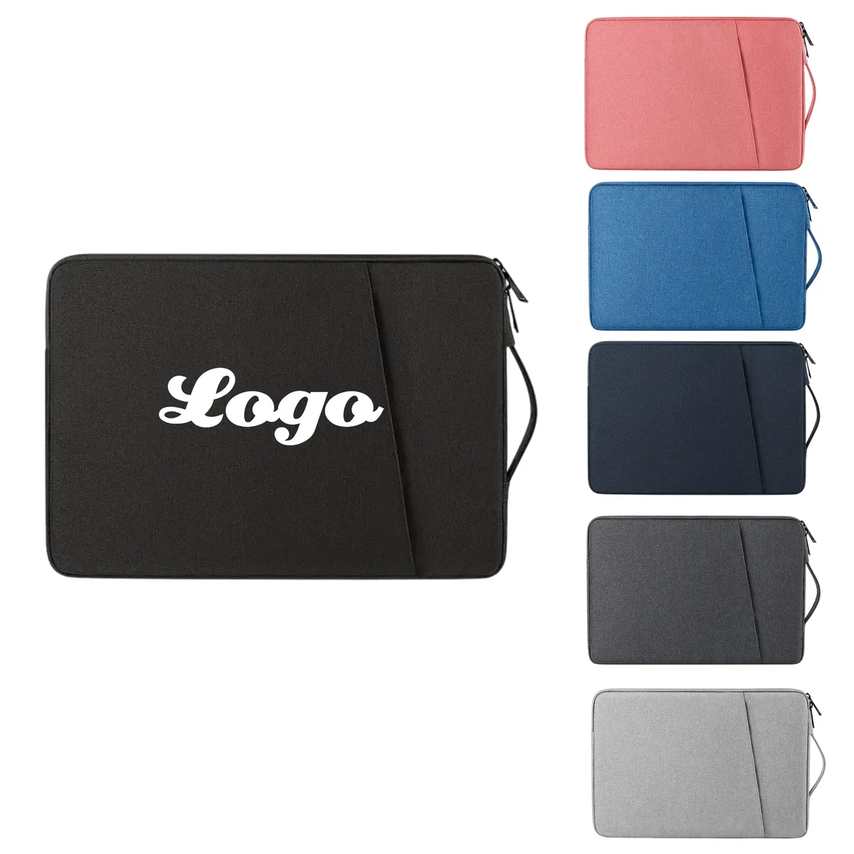 Multi Color Logo Customizable Laptop Sleeve with Pocket 1