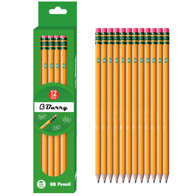 12 Pcs Wooden Sketching Pencils Set w/ Eraser