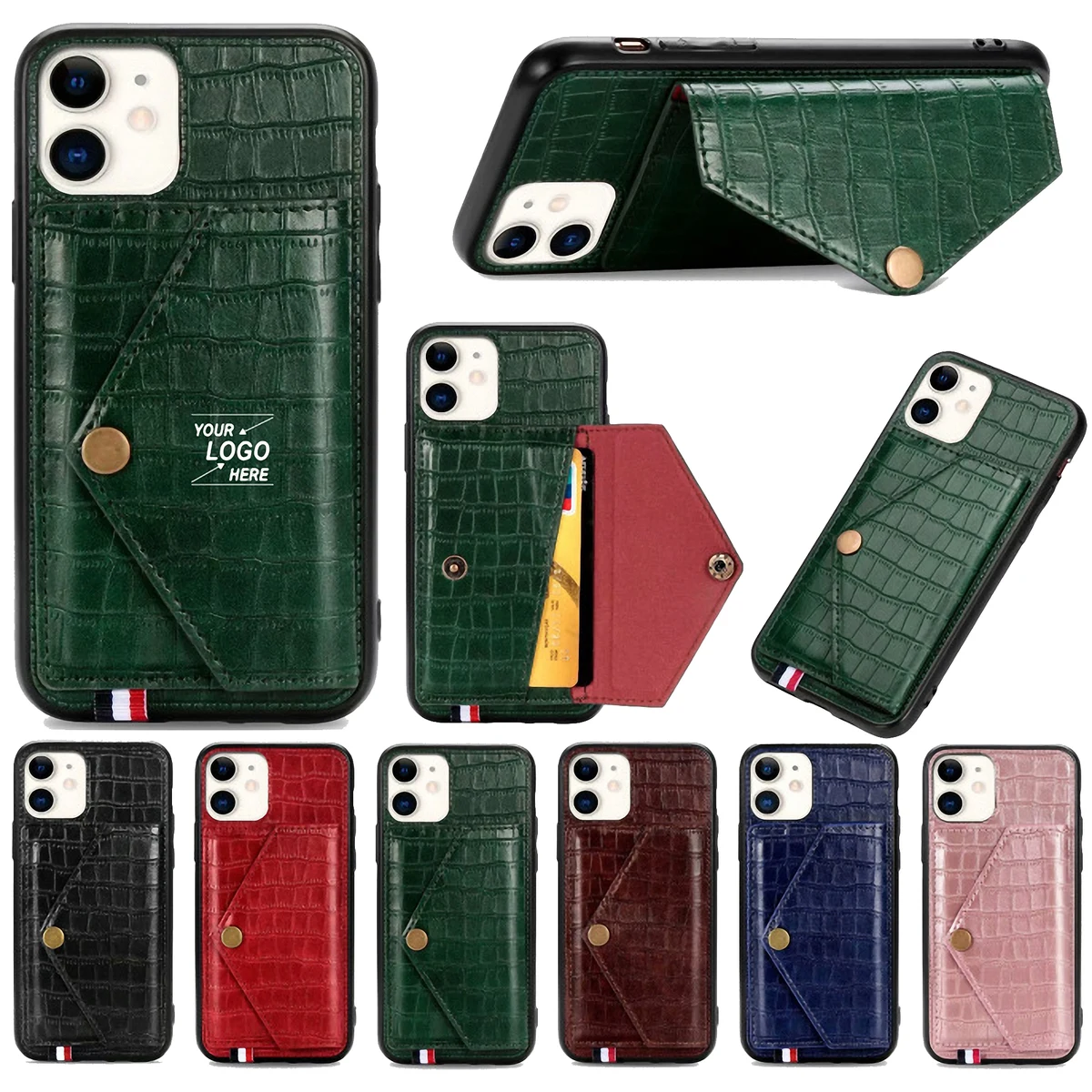 Gator Print Phone Case with Lanyard and Wallet 1
