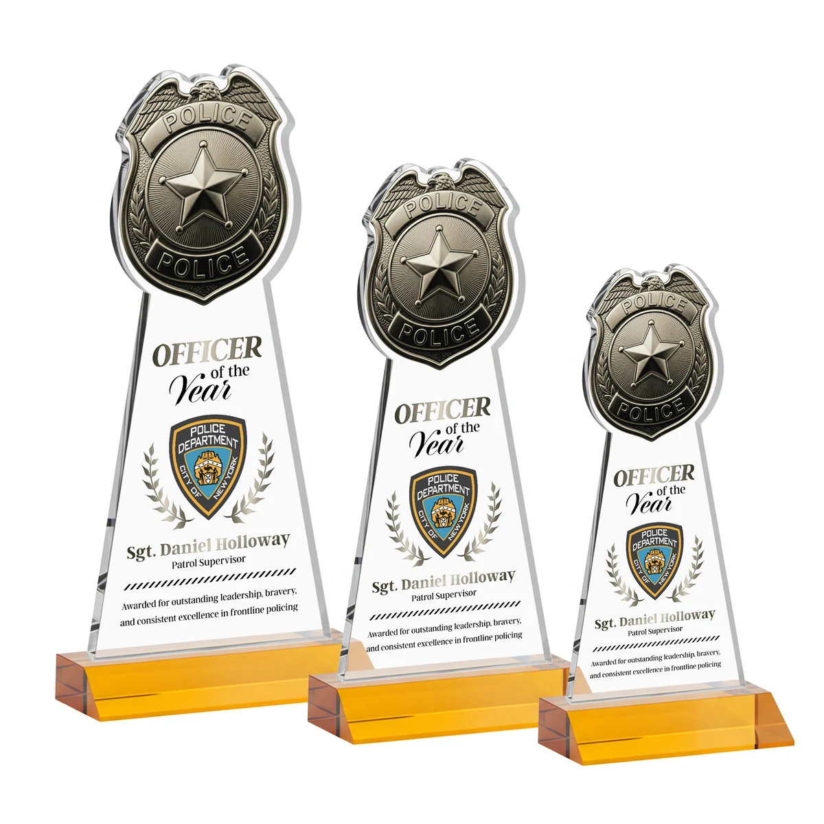 Police Badge VividPrint™ Award - Amber 1