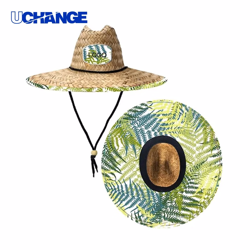 Full Color Custom Straw Summer Beach Hat for Outdoor Wear