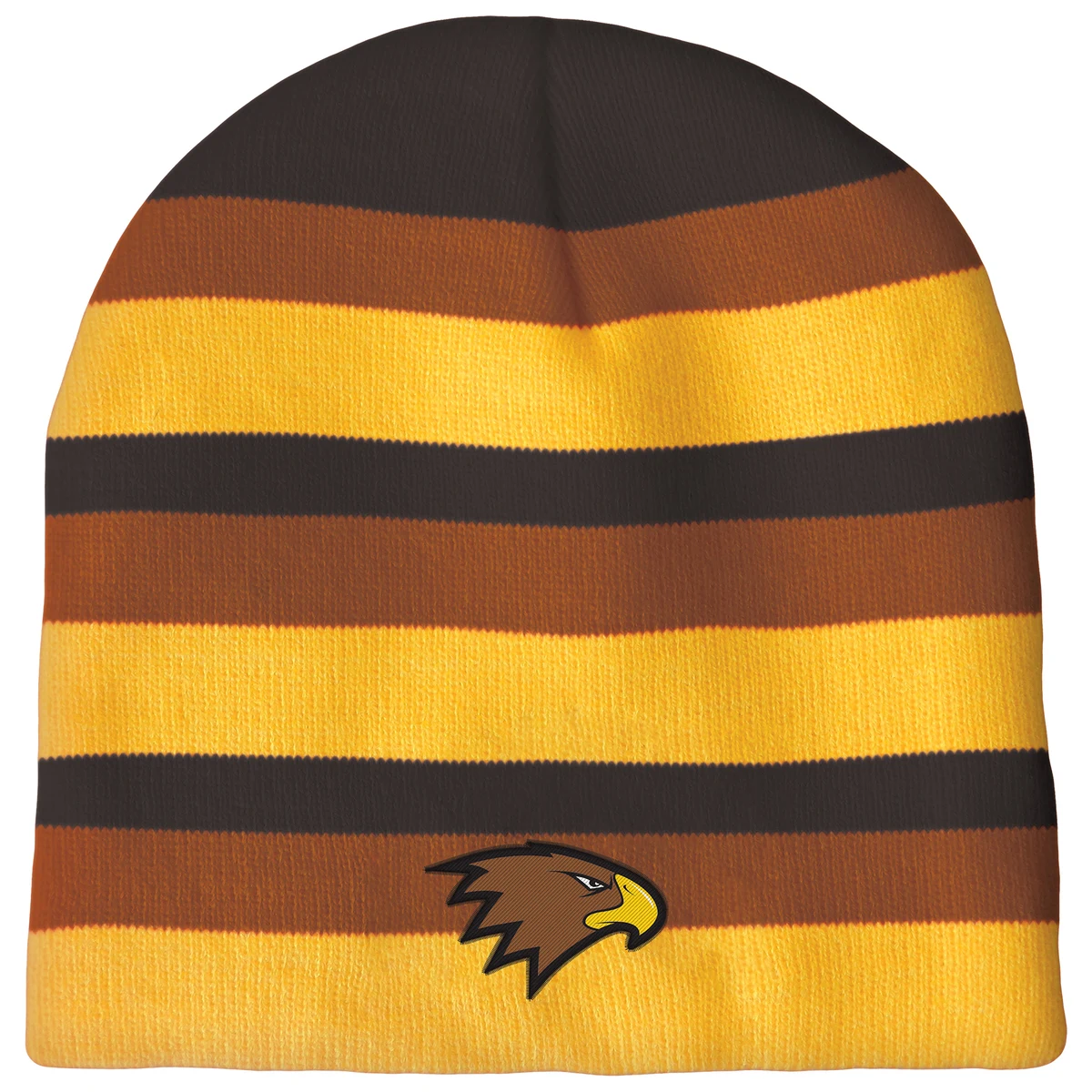 Knit Beanie with No Pom and No Cuff (Woven Logo) 1