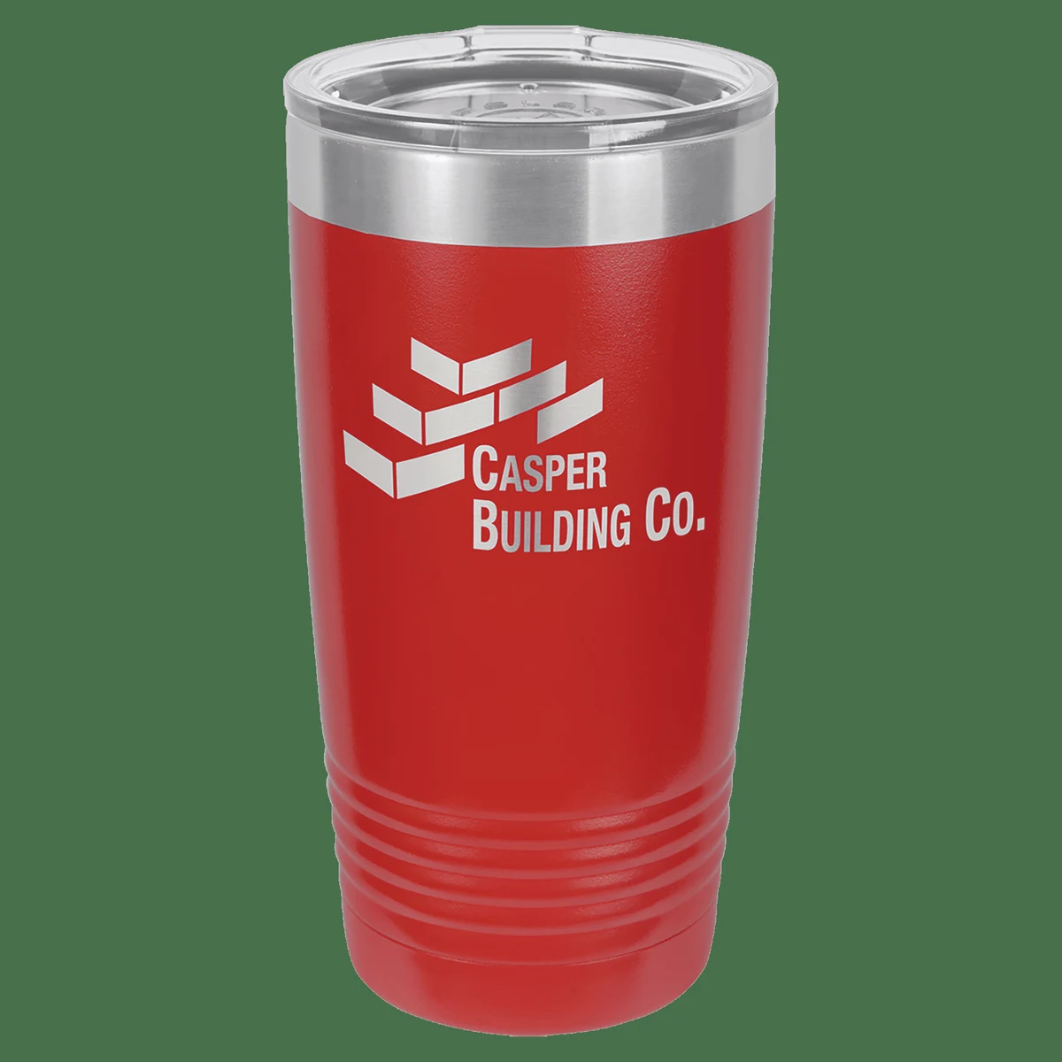 Polar Camel 20 oz. Red Vacuum Insulated Ringneck Tumbler with Clear Lid 1